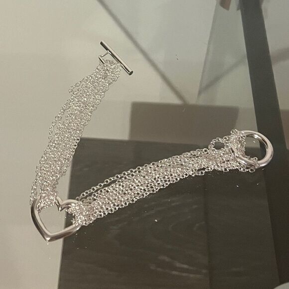 The Mesh Chain Heart Toggle Bracelet 925 silver - Picture 11 of 14